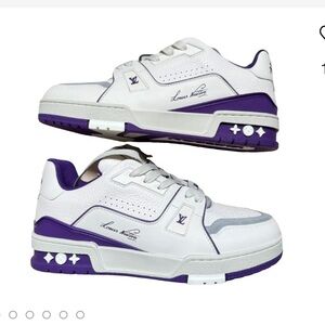 Louis Vuitton White and Purple Sneakers